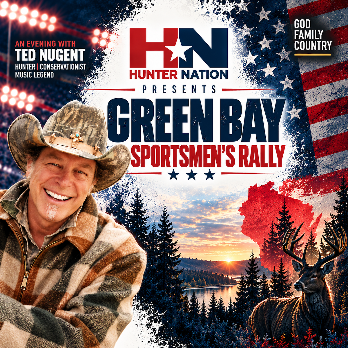 Ted Nugent to Join Hunter Nation in Green Bay on October 8